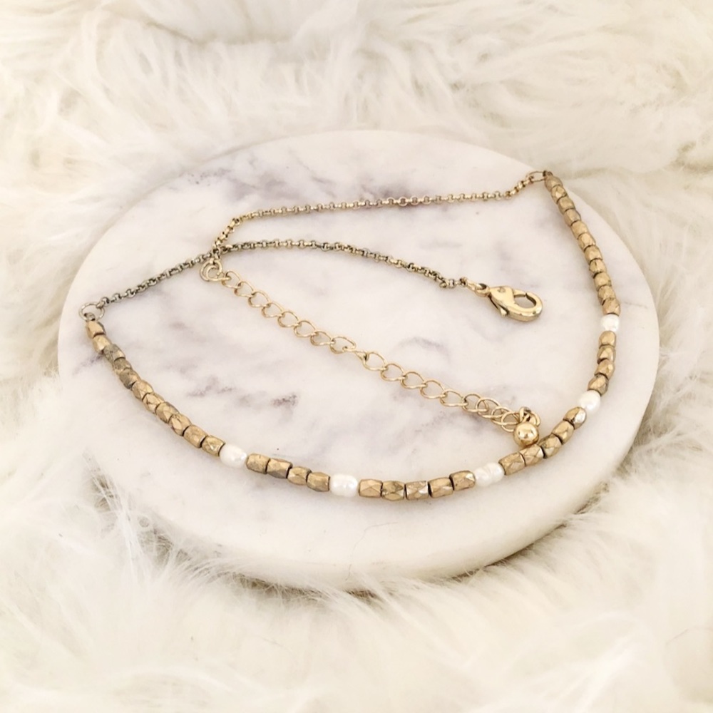 Adjustable beaded choker necklace